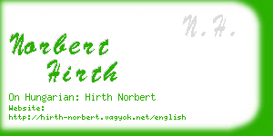 norbert hirth business card